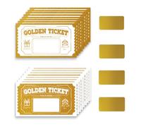 PLIGREAT 120 PCS Golden Ticket Scratch Off Cards 2 Styles DIY Blank Gift Certificates Scratchs Off Tickets DIY Coupon Card for Small Business Wedding Surprise Reveal Voucher Raffle Gift