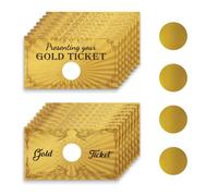 PLIGREAT 120 Pieces Golden Ticket Scratch Off Cards, Make Your Own Scratch Off Tickets DIY Coupon Cards for Small Business Surprise Reveal Holiday Bridal Shower Party Supply