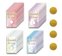 PLIGREAT 120 Pieces Scratch Off Cards Watercolour Blank Gift Certificates Scratch Cards, Scratch to Win Cards DIY Coupon Cards for Small Business, Holiday, Bridal Shower Activity, Party Supply