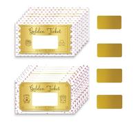 PLIGREAT 120 Pieces Valentine's Day Scratch Off Cards, 2 Styles Make Your Own Scratch Off Tickets Pink Heart DIY Gold Ticket Cards for Small Business Valentine's Day Surprise Reveal Party Supply