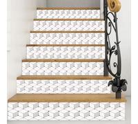 PLIGREAT 15 Sheets 3D Cube Stair Stickers, Removable Stair Riser Decals Self-Adhesive Creative Art Staircase Murals for Steps 18x100cm DIY Home Hotel Staircase Makeover Decor