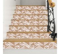 PLIGREAT 15 Strips 3D Stair Stickers Decals, Peel and Stick Stair Riser Stickers 18x100cm Self-Adhesive Vinyl Geometric Pattern Staircase Murals Sticker Decor for Home Hotel