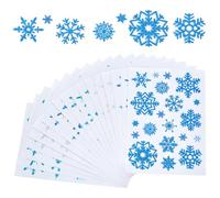PLIGREAT 18 Sheets Winter Glitter Snowflake Christmas Stickers, Self Adhesive Decals Party Decor Stickers for Winter Holiday Decoration Christmas Greeting Cards Making Scrapbooking DIY Crafts
