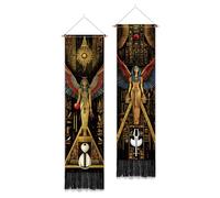 PLIGREAT 2 Pack Egyptian Tapestry with Tassels, Ancient Egypt Goddess Art Wall Hanging Vertical Narrow Egypt Civilization Home Wall Tapestry for Bedroom Living Room, 130 x 33cm