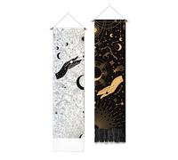 PLIGREAT 2 Pack Gothic Style Long Tapestry, Divination Moon Vertical Wall Tapestry Aesthetic Long Narrow Wall Hanging for Bedroom Living Room Bathroom Office Home Decorations, 130 x 33cm