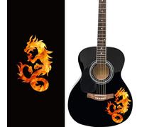 PLIGREAT 2 Pack Guitar Guard Board Stickers Removable Flame Dragon Decals DIY Guitar Decor Gifts for Guitarist Bass Player Bandsman String Instrument Decoration Guitar Side Panel Stickers