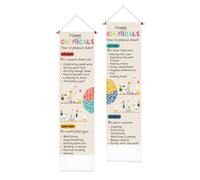 PLIGREAT 2 Pack Motivational Quotes Vertical Tapestry with Tassels Cute Creative Brain Wall Hanging for Bedroom Living Room Office Home Decor Long Narrow Art Tapestry, 52" x 13"/130 x 33cm