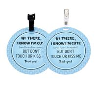 PLIGREAT 2 Pack Please Don‘t Touch or Kiss Baby Sign, Stop Touching Reminder Hanging Tag for Stroller Pram Car Seat Carrier Newborn Shower Gift