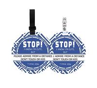 PLIGREAT 2 Pack Stop Touching Baby Signs, No Kissing Baby Sign for Baby Car Seat Baby Carriers, Stroller Tags with Hanging Straps and Clip, No Touching Baby Sign for Preemie Newborn Baby Girls Boys