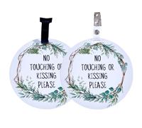 PLIGREAT 2 Pack Stop Touching Baby Stroller Tag Set Green Vine Pattern No Kissing Baby Signs for Baby Car Seat Baby Carriers Newborn Baby Girls Boys Preemies Stroller Tags with Hanging Strap and Clip
