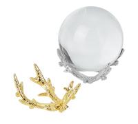 PLIGREAT 2 Pcs Crystal Ball Tree Stand, Mini Sphere Display Stand Metal Small Sphere Display Holder Base for Crystal Gemstone Mineral Agate Globe Balls, 6x5x3cm