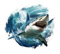 PLIGREAT 2 Sheets 3D Lifelike Shark Wall Stickers Underwater Ocean Summer Style Wall Stickers Removable Vinyl Wall Decor for Bedroom Bathroom Living Room Playroom Nursery School Classroom