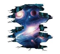 PLIGREAT 2 Sheets 3D Universe Wall Stickers Removable Vinyl Wall Decals Blue Milky Way Wall Art Murals for Kids Bedroom Nursery School Classroom Wall Decor DIY Decorative Stickers
