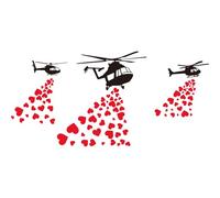 PLIGREAT 2 Sheets Banksy Style Wall Stickers, Removable Vinyl Spreading Love Wall Decals Heart Pattern Art Mural Stickers for Bedroom Living Room Office Home Indoor DIY Decor