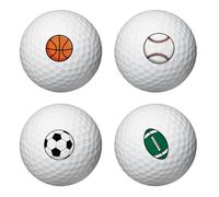 PLIGREAT 2 Sheets Golf Ball Marker Stickers 32 Pcs Basketball Football Pattern Golf Ball Marking Decals for Identify Golfer Balls Waterproof Markers Golfer Gift Golfing Accessories