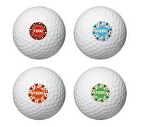 PLIGREAT 2 Sheets Golf Ball Marker Stickers 32 Pcs Poker Chip Pattern Golf Ball Marking Decals for Identify Golfer Balls Waterproof Markers Golfer Gift Golfing Accessories