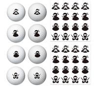 PLIGREAT 2 Sheets Golf Ball Markers 32 Pcs Ninja Silhouette Pattern Golf Ball Stickers for Marking Identifying Balls Golfing Balls Decals Gifts for Golfers Golfing Accessories