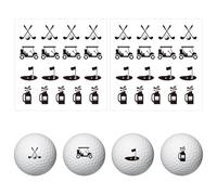 PLIGREAT 2 Sheets Golf Elements Stickers for Golf Ball Marker Black Golfs Ball Stickers for Identify Golfer Balls 34 Pcs Customise Markers Golfer Gift Golfing Accessories