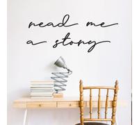 PLIGREAT 2 Sheets Read Me A Story Quotes Wall Decals Black Word Removable Wall Stickers Peel and Stick Wall Decors for Classroom Nursery School Office Library Decor Home Indoor Wall Art Decor