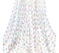 PLIGREAT 2 Yards 3D Butterfly Lace Fabric Gradient Butterfly Mesh Lace Fabric Soft Tulle Rainbow Sewing Trim for Wedding Dresses Tutu Skirt DIY Crafts Party Home Decor
