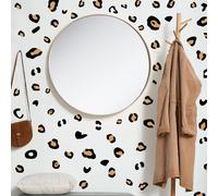 PLIGREAT 202 Stück Leoparden Punkt Wandtattoo Modern Wandaufkleber Set | 2 Blätter DIY Wandstickern für Schlafzimmer, Wohnzimmer, Sofa-Hintergrund, Tür und Flur, Leoparden-Dot Optik für Heimdekor