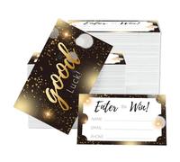 PLIGREAT 240 Pcs Raffle Tickets Enter to Win Cards Entry Form Cards for Business Contests Gold Raffles Ballots Fairs Carnivals, Raffle Card with Blanks for Name Email Phone Number