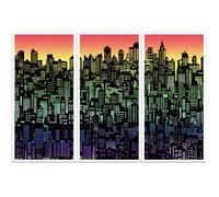 PLIGREAT 3 Sheets Urban Night Sky Pattern Rub on Transfer Stickers for Crafts Gradient Colour Waterproof UV DTF Rub on Decals for Furniture Dressers Ceramic Scrapbooking Decorative Transfer Paper