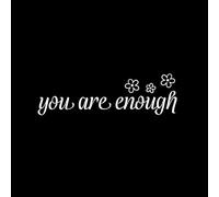 PLIGREAT 3 Sheets Vinyl Mirror Decals You are Enough Quotes Wall Stickers for Woman Bedroom Bathroom Dressing Room Vanity Mirror Decor DIY Home Indoor Wall Art Decor Car Glass Window Stickers
