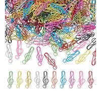 PLIGREAT 300 Pcs Music Paper Clips 10 Colors Metal Musical Notes Shaped Bookmark Clips Bulk Funny Treble Clef Paperclips for Music Teacher Classroom Desk Office Supplies