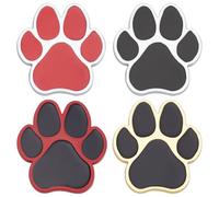 PLIGREAT 4 Pack Paw Print Car Decal, 3D Dog Paw Footprint Metal Stickers Badge Dog Footprint Decal for Auto Motorcycle Computer Home Decoration