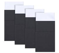 PLIGREAT 4 Pcs White Pocket Squares for Men Prefolded Handkerchiefs on Card Masculine Polyester Suit Pocket Squares Mens Wedding Party Suit Accessories