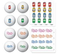 PLIGREAT 4 Sheets Cans Pattern Stickers for Golf Ball Marker Funny Text Golf Ball Stickers for Identify Golfer Balls 56 Pcs Customise Markers Golfer Gift Golfing Accessories