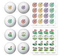 PLIGREAT 4 Sheets Fun Hole Stickers for Golf Ball Marker Bullseye Pattern Golf Ball Stickers for Identify Golfer Balls 64 Pcs Customise Markers Golfer Gift Golfing Accessories