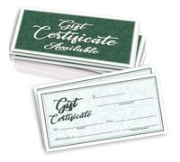 PLIGREAT 40 Pcs Generic Blank Gift Certificates Green Leaf Blank Present Certificate Cards with Kraft Envelopes Coupon Card Customer Present Card for Business Beauty Salon Restaurant