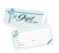 PLIGREAT 40 Sets Blank Gift Certificate Simple Ribbon Design Gift Certificate Cards with Envelopes Generic Blank Gift Certificates for Business Shop Customer Voucher Card Birthday Gift Card