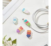 PLIGREAT 5 Pcs Cute Love Hearts Pattern Cable Protectors for Charger, Mixed Bulk Colorful Phone Charger Protector for USB Data Cable Charging Cord Protector Phone Accessory