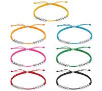 PLIGREAT 7 Colors Golf Stroke Count Bracelet 10 Beads Score Counter Bracelet Adjustable Cords Bracelets Resizable Golf Round Scoring Tracker for Novice Golfer Gift Golfing Accessory