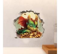PLIGREAT 8 Pcs 3D Cute Sleeping Dragon Wall Stickers, Removable Vinyl Peel and Stick Wall Decals for Kitchen Bedroom Farmhouse Living Room Playroom Wall Corner Decoration Home Indoor Wall Art Decor