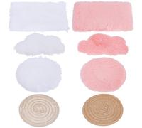 PLIGREAT 8 Pcs Miniature Rugs for Tiny House, Mini Decorative Carpet Cloud Round Rectangle Mini Rugs Models Tiny Landscape Decoration Furniture Sofa Bed Decor Accessories, 4 Styles