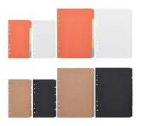 PLIGREAT 8 Sets Paper Divider Index Page Tab Cards Includes 4 Pcs A5 Binder Dividers, A6 Binder Inserts Paper Dividers for 6-Holes Ring Binders Vertical Tabs Page for Filofax Notebooks Travel Diary