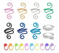 PLIGREAT 9 Pcs Crochet Rings with 10 Colored Stitch Markers, Adjustable Companion Knitting Ring Yarn Tension Control Finger Ring Gift for Knitting Lovers Mom DIY Art Craft Accessories Tailors Supplies