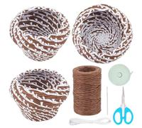 PLIGREAT Basket Weaving Kit Coil Basket Kit for Beginners Adult DIY Crafts Set Boho Style Basket Making Kit with Weaving Supplies Bedroom Home Decor, Instruction Includes