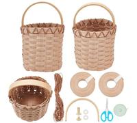 PLIGREAT Basket Weaving Kit Coil Basket Making Kit for Beginners Adult DIY Crafts Paper Rattan Weaving Basket Kit Small Round Storage Basket with Handle Home Decor
