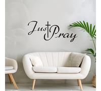 PLIGREAT Bible Verse Quote Wall Decals Just Pray Sayings Wall Art Mural for Prayer Bedroom Living Room Home Church Wall Decor Peel and Stick Wall Stickers