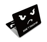 PLIGREAT Black Laptop Decal Sticker Skin Cover, Don't Touch Laptop Stickers Skins Decal Fits 12" 13" 13.3" 14" 15" Laptops Universal Removable Vinyl Notebook Art Protector Netbook PC Cover Decal