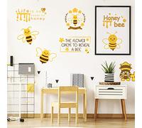 PLIGREAT Bumble Bees Wall Stickers, Peel and Stick Wall Decals, Removable Vinyl Wall Stickers for Nursery Bedroom Honey Farm Store Wall Art Decor Cute Wasp Gnomes Decals Wallpaper Murals