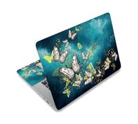 PLIGREAT Butterfly Laptop Decal Sticker Skin Cover, Gold Laptop Stickers Skins Decal Fits 12" 13" 13.3" 14" 15" Laptops Universal Removable Vinyl Notebook Art Protector Netbook PC Cover Decal