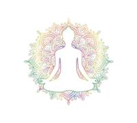 PLIGREAT Colorful Yoga Mandala Wall Decal Buddha Removable Vinyl Wall Sticker for Bedroom Living Room Yoga Studio Background Wall Mural Decor DIY Creative Art Bohemian Decorative Home Indoor