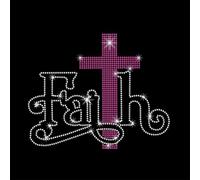 PLIGREAT Cross Pattern Iron on Rhinestone Bling Christian Quotes Iron on Transfers Rhinestone Adhesive Clothing Patch for Jacket Jeans Hat Hotfix Rhinestone Patches Women Men T Shirt DIY Embellishment
