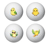 PLIGREAT Cute Birds Golf Ball Markers, Yellow Birds Marking Stickers for Identify Golf Balls, 2 Sheets Cartoon Golf Ball Customise Markers Golfer Gift Golfing Accessories